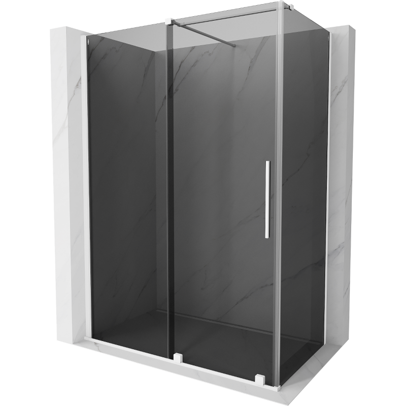 Mexen Velar Duschkabine Schiebetür 140 x 80 cm, Grafit, Weiß - 871-140-080-41-20