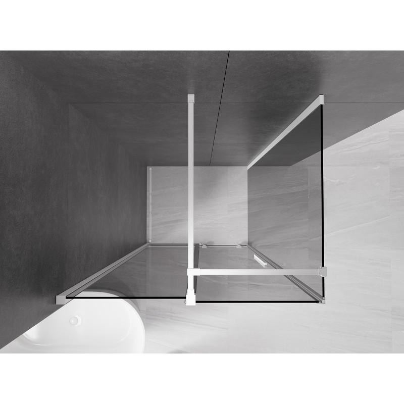 Mexen Velar Schiebeduschkabine 140 x 100 cm, Graphit, Weiß - 871-140-100-41-20