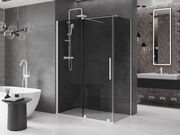 Mexen Velar Duschkabine Schiebetür 160 x 85 cm, Grafit, Weiß - 871-160-085-41-20