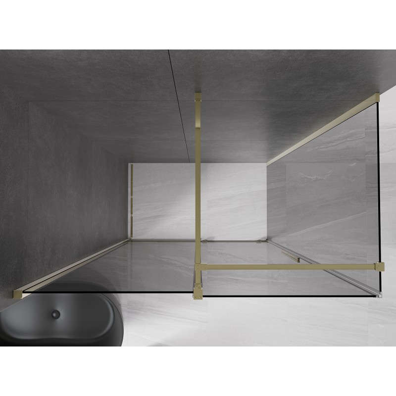 Mexen Velar Duschkabine Schiebetür 140 x 70 cm, Graphit, Gold - 871-140-070-41-50