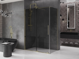 Mexen Velar Duschkabine Schiebetür 160 x 70 cm, Graphit, Gold - 871-160-070-41-50