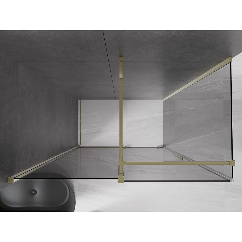 Mexen Velar Duschkabine Schiebetür 160 x 75 cm, Graphit, Gold - 871-160-075-41-50