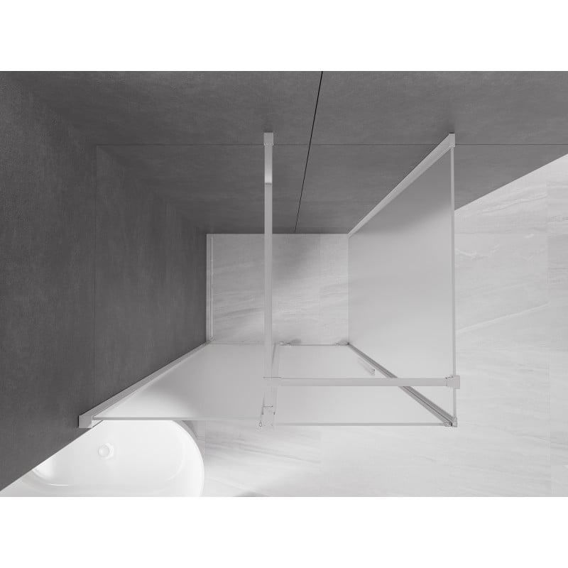 Mexen Velar Duschkabine, schiebbar, 90 x 110 cm, satiniert, Chrom - 871-090-110-31-01