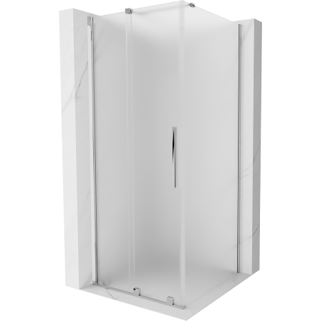 Mexen Velar Duschkabine Schiebetür 100 x 100 cm, Milchglas, Chrom - 871-100-100-31-01