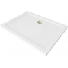 Mexen Flat Rechteckige Duschwanne Slim 140 x 80 cm, Weiß, goldener Siphon - 40108014G