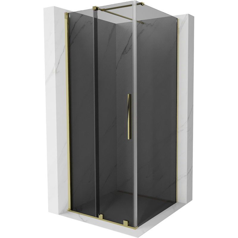 Mexen Velar Schiebeduschkabine 100 x 100 cm, Graphit, Gold - 871-100-100-41-50