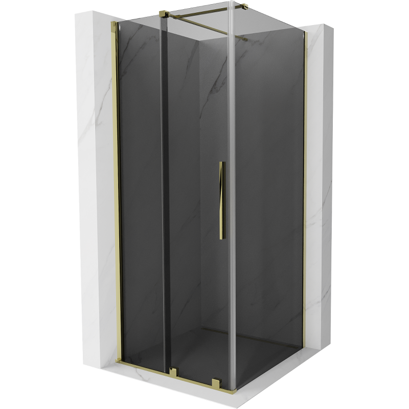 Mexen Velar Schiebeduschkabine 110 x 110 cm, grafit, gold - 871-110-110-41-50