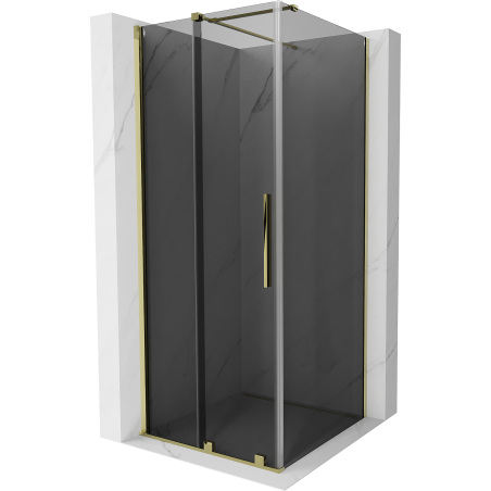 Mexen Velar Schiebeduschkabine 110 x 110 cm, grafit, gold - 871-110-110-41-50