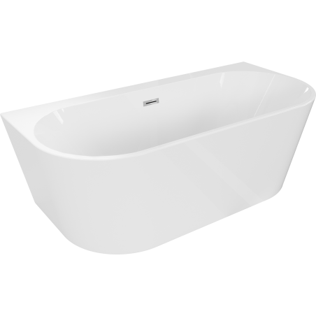 Mexen Oval+ freistehende Wanne an der Wand 170 x 80 cm, weiß, Chromüberlauf - 52681708000-01