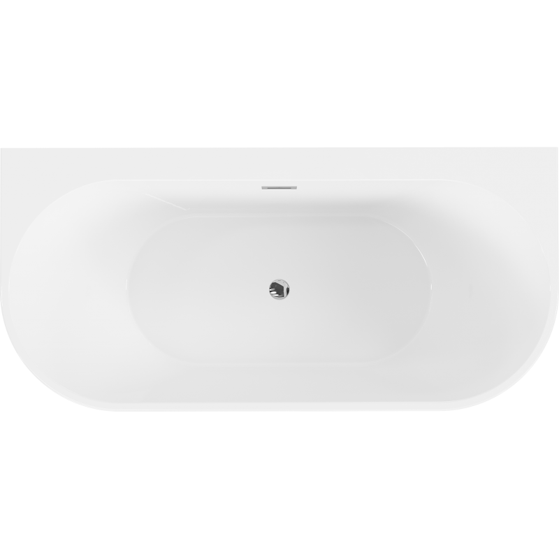 Mexen Oval+ freistehende Wanne an der Wand 170 x 80 cm, weiß, Chromüberlauf - 52681708000-01