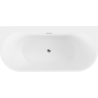 Mexen Oval+ freistehende, wandnahe Badewanne 170 x 80 cm, weiß, Überlauf Chrom - 52681708000-01