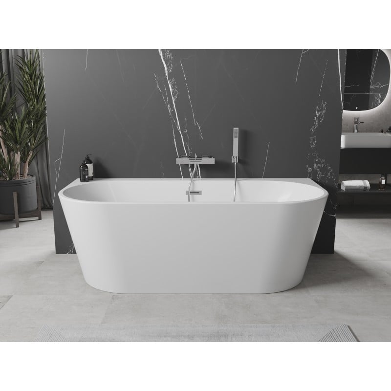 Mexen Oval+ freistehende Wanne an der Wand 170 x 80 cm, weiß, Chromüberlauf - 52681708000-01
