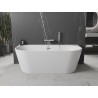 Mexen Oval+ freistehende, wandnahe Badewanne 170 x 80 cm, weiß, Überlauf Chrom - 52681708000-01