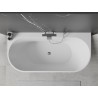 Mexen Oval+ freistehende, wandnahe Badewanne 170 x 80 cm, weiß, Überlauf Chrom - 52681708000-01