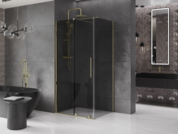 Mexen Velar Duschkabine zum Schieben 90 x 120 cm, Graphit, Gold - 871-090-120-41-50