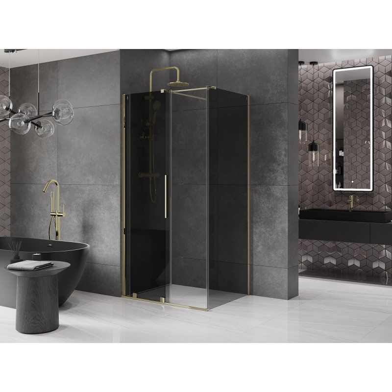 Mexen Velar Schiebeduschkabine 100 x 75 cm, grafit, gold - 871-100-075-41-50