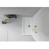 Mexen Flat Rechteckige Slim-Dusche 140 x 70 cm, weiß, goldener Siphon - 40107014G