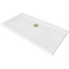 Mexen Flat Slim-Rechteck-Duschwanne 130 x 70 cm, weiß, goldener Siphon - 40107013G