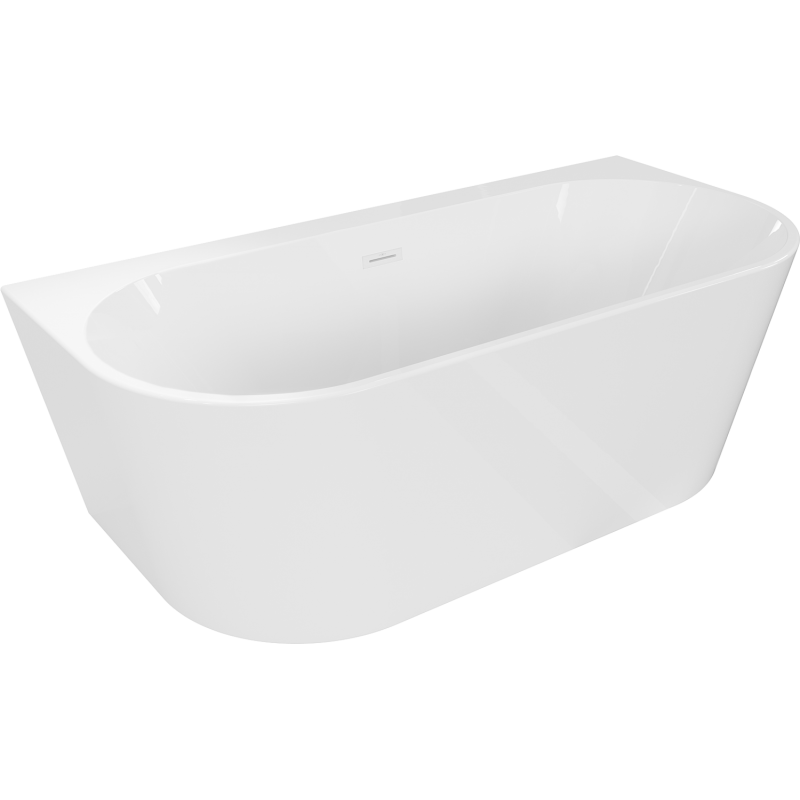 Mexen Oval+ freistehende wandmontierte Badewanne 170 x 80 cm, weiß, Überlauf weiß - 52681708000-20