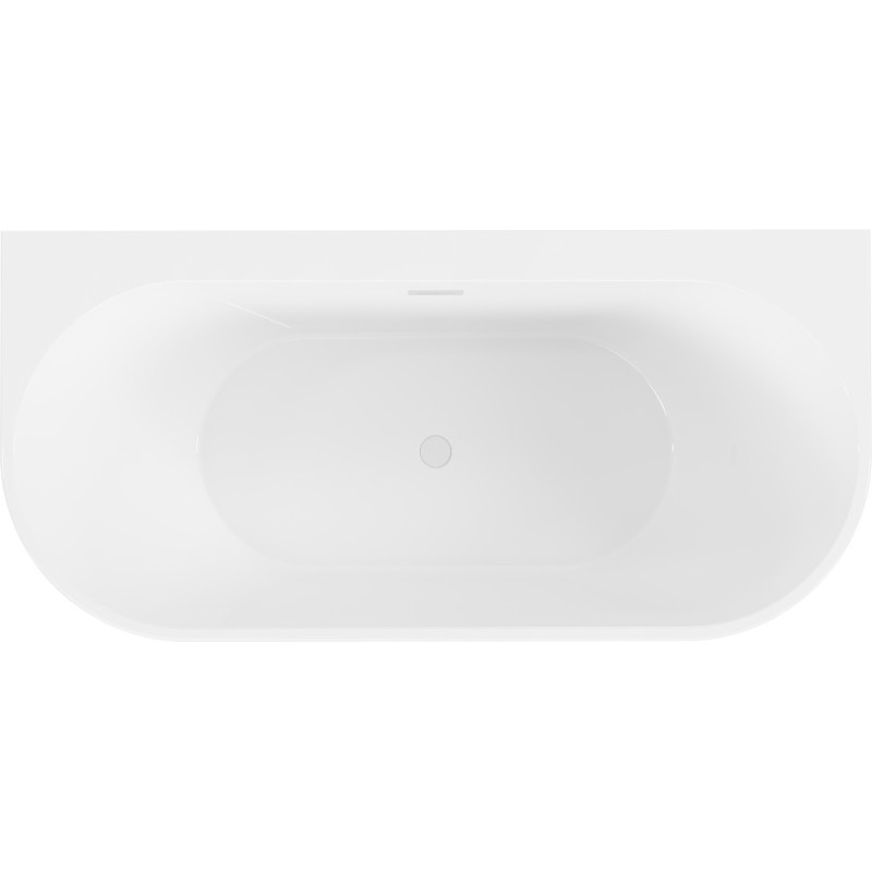Mexen Oval+ freistehende Wandbadewanne 170 x 80 cm, weiß, Überlauf weiß - 52681708000-20