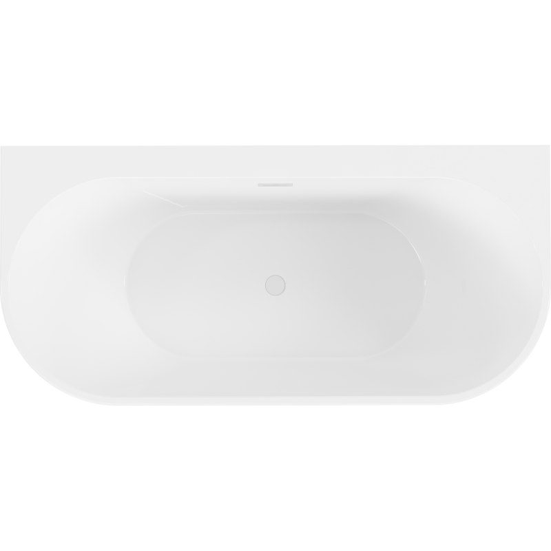 Mexen Oval+ freistehende wandmontierte Badewanne 170 x 80 cm, weiß, Überlauf weiß - 52681708000-20