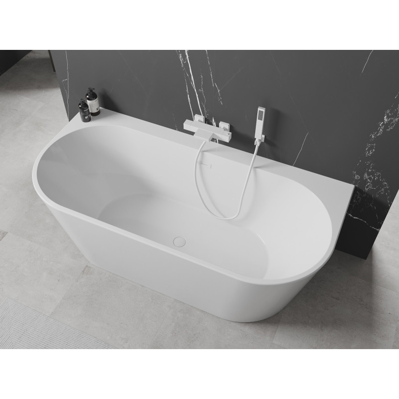 Mexen Oval+ freistehende Wandbadewanne 170 x 80 cm, weiß, Überlauf weiß - 52681708000-20