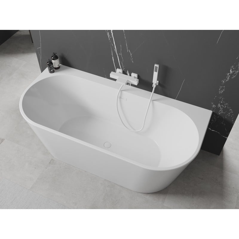 Mexen Oval+ freistehende wandmontierte Badewanne 170 x 80 cm, weiß, Überlauf weiß - 52681708000-20
