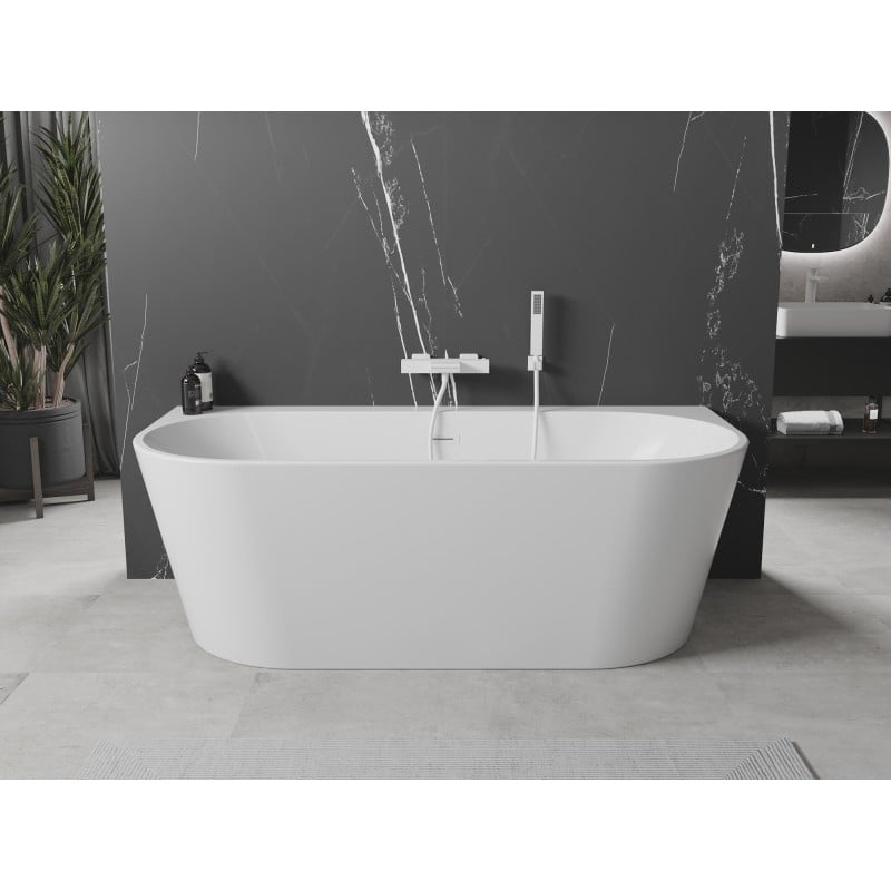 Mexen Oval+ freistehende wandmontierte Badewanne 170 x 80 cm, weiß, Überlauf weiß - 52681708000-20