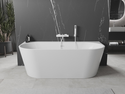Mexen Oval+ freistehende Wandbadewanne 170 x 80 cm, weiß, Überlauf weiß - 52681708000-20