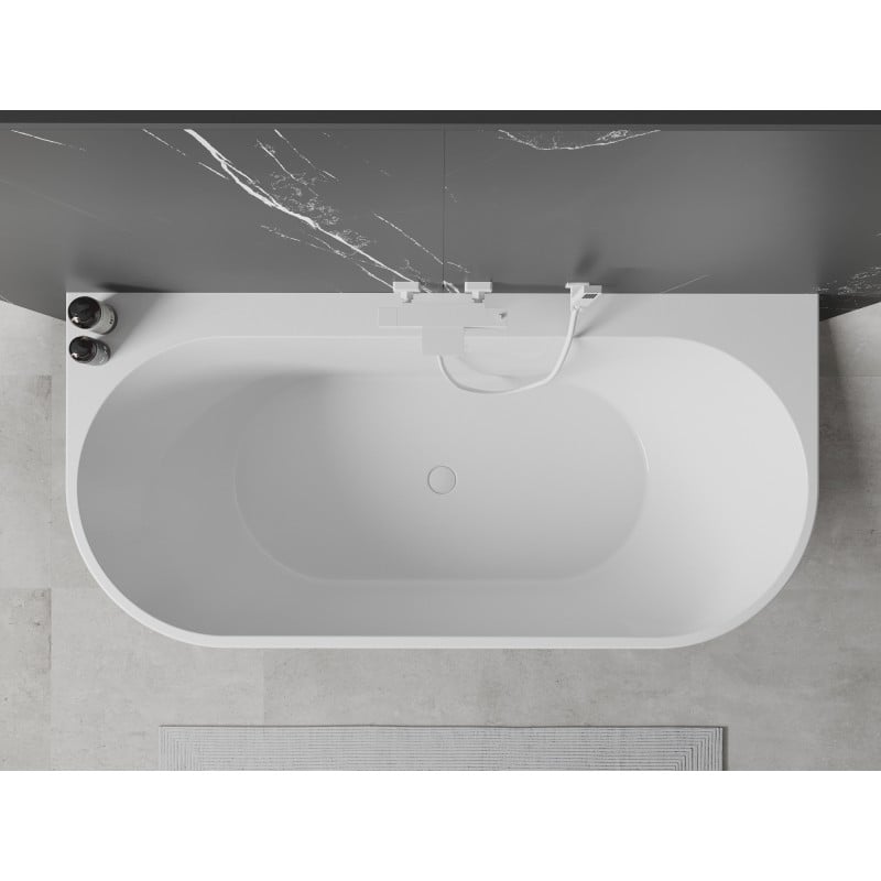 Mexen Oval+ freistehende wandmontierte Badewanne 170 x 80 cm, weiß, Überlauf weiß - 52681708000-20