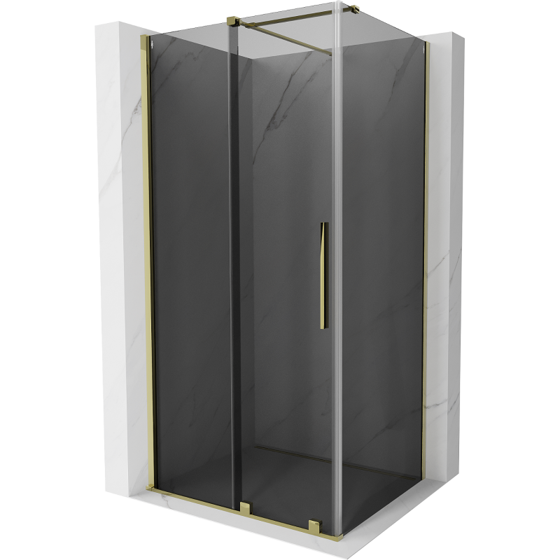 Mexen Velar Schiebeduschkabine 110 x 80 cm, Graphit, Gold - 871-110-080-41-50