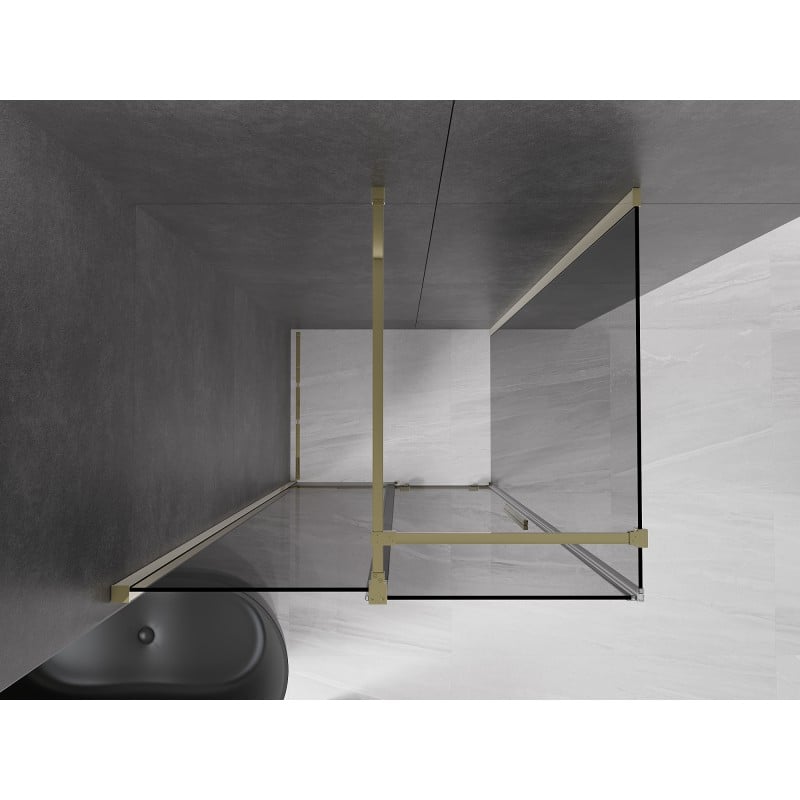 Mexen Velar Schiebeduschkabine 110 x 80 cm, Graphit, Gold - 871-110-080-41-50