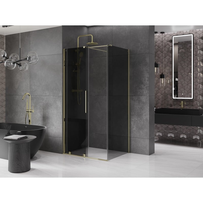 Mexen Velar Schiebeduschkabine 120 x 110 cm, Graphit, Gold - 871-120-110-41-50