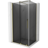 Mexen Velar Schiebeduschkabine 130 x 100 cm, Graphit, Gold - 871-130-100-41-50