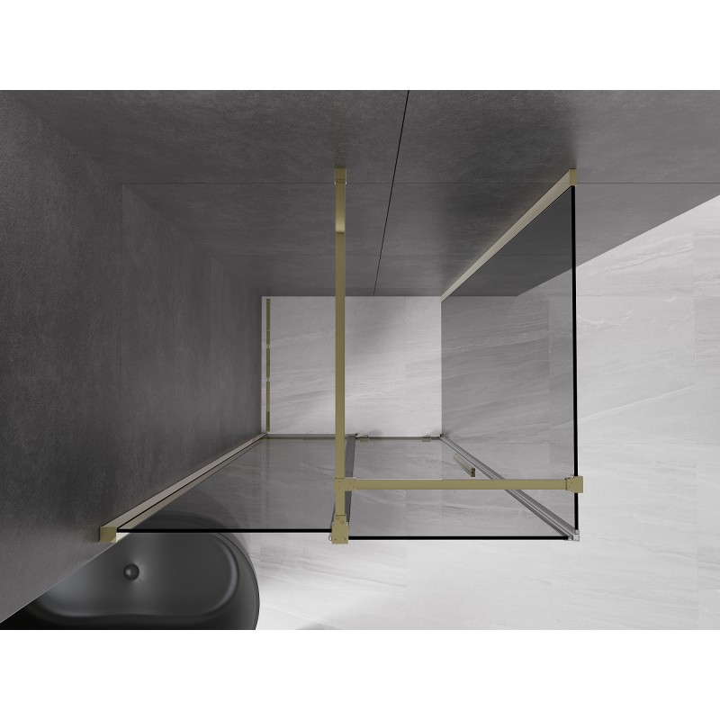 Mexen Velar Duschkabine, Schiebetür, 120 x 100 cm, Graphit, Gold - 871-120-100-41-50
