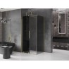 Mexen Velar Schiebeduschkabine 90 x 80 cm, Graphit, gebürstetes Gold - 871-090-080-41-55