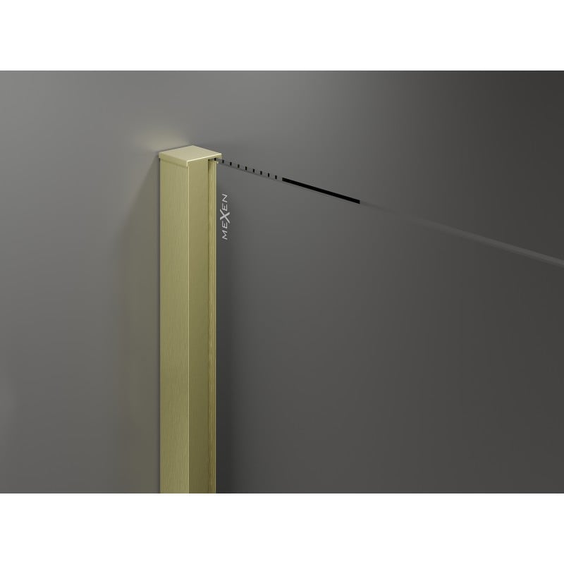 Mexen Velar Duschkabine Schiebetür 100 x 90 cm, grafit, gebürstet in Gold - 871-100-090-41-55