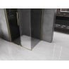 Mexen Velar Duschkabine, Schiebetür 110 x 80 cm, grafit, gebürstetes Gold - 871-110-080-41-55