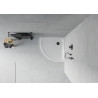Mexen Flat halbkreisförmige Duschwanne slim 70 x 70 cm, weiß, schwarzer Siphon - 41107070B