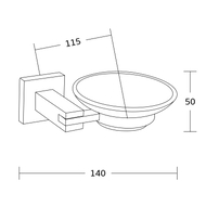Mexen Vane Seifenschale, schwarz - 7020939-70