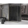 Mexen Velar Duschabtrennung Schiebetür 130 x 70 cm, grafit, gebürstetes Gold - 871-130-070-41-55