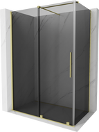 Mexen Velar Duschkabine schiebbar 160 x 90 cm, Graphit, gebürstetes Gold - 871-160-090-41-55