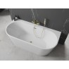 Mexen Oval+ Freistehende, wandnahe Badewanne 170 x 80 cm, weiß, Überlauf gold - 52681708000-50