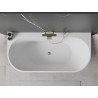 Mexen Oval+ freistehende, wandmontierte Badewanne 170 x 80 cm, weiß, Überlauf gold - 52681708000-50