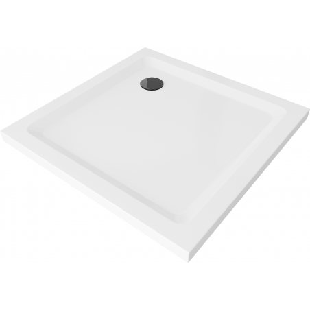 Mexen Flat quadratische Duschwanne Slim 100 x 100 cm, weiß, schwarzer Siphon - 40101010B