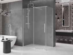 Mexen Velar Duschkabine, Schiebetür 160 x 85 cm, Milchglas, Chrom - 871-160-085-31-01