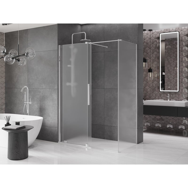 Mexen Velar Duschkabine, Schiebetür 160 x 85 cm, Milchglas, Chrom - 871-160-085-31-01