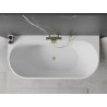 Mexen Oval+ freistehende Wandbadewanne 170 x 80 cm, weiß, Überlauf gold gebürstet - 52681708000-55