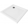 Mexen Flat Quadratische Duschwanne Slim 80 x 80 cm, weiß, schwarzer Siphon - 40108080B