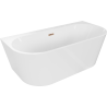 Mexen Oval+ freistehende Wandwanne 170 x 80 cm, weiß, Überlauf Roségold - 52681708000-60